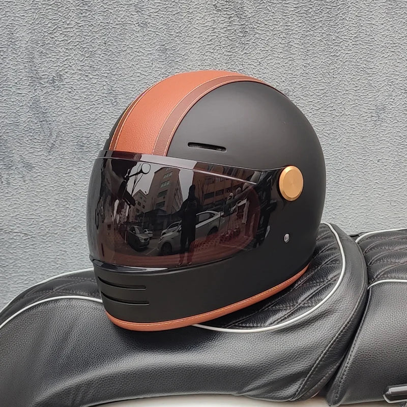 ORZ-806 Motorcycle helmet retro cruise motorcycle full helmet personalized lens ABS material