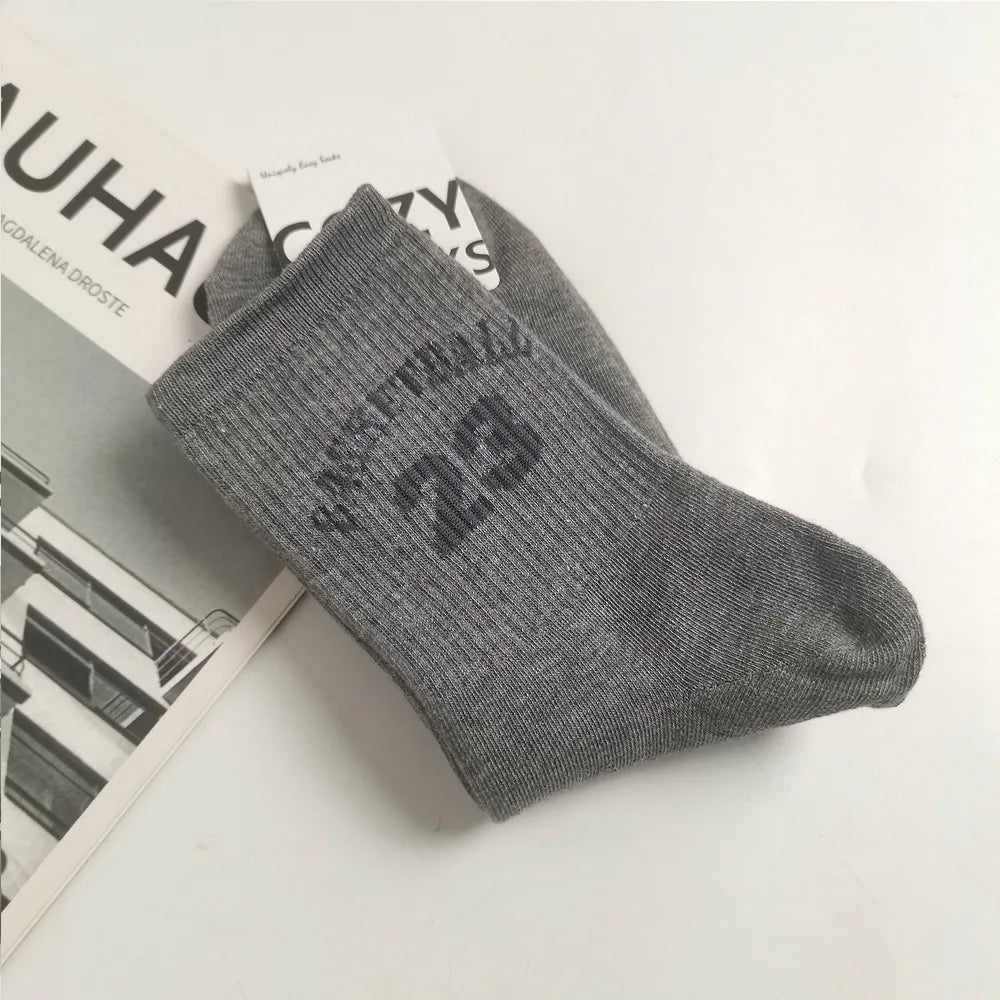 Classic Basketball socks Number 23 Mid-Calf Cotton Socks for Man Casual Sweater Adult Female Socks Comfortable Breathable Wear