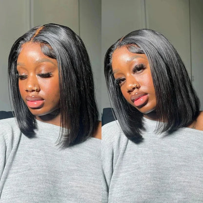 2026 New 4x4 Lace Front Bone Straight Wigs Cheap Short Bob Wig Brazilian Preplucked Lace Frontal Wigs