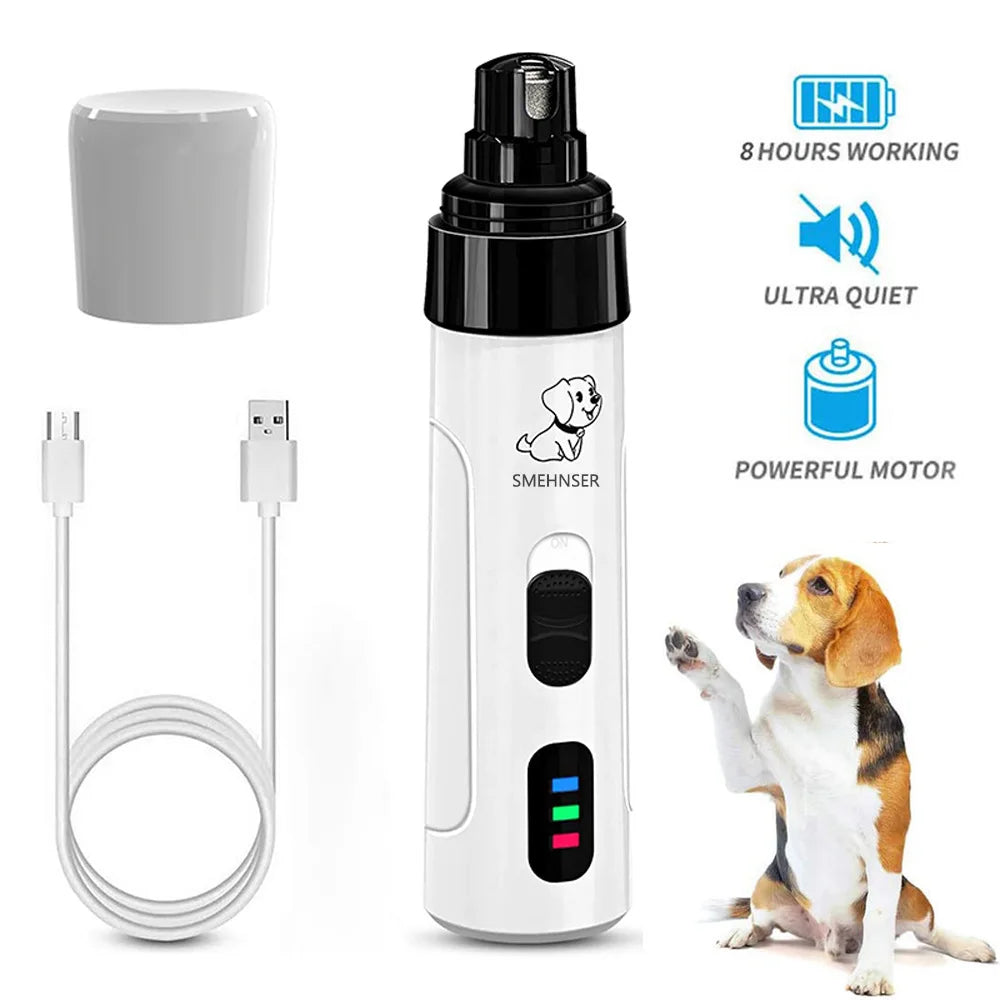 Rechargeable Dog Nail Grinders USB Charging Pet Nail Clippers Electric Dog Cat Paws Nail Grinder Grooming Trimmer Tools