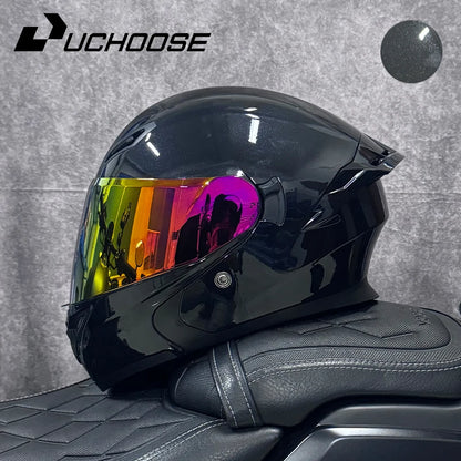 Uchoose DOT Approved Helmets Crash Motorbike Protective Gear Men Women Flip Up Helmet Motorcycle Double Sun Visor