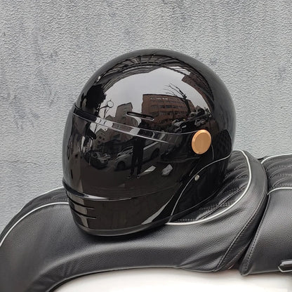 ORZ Retro full face motorcycle helmet - Classic design, suitable for both men and women, with safety protection certified by 806