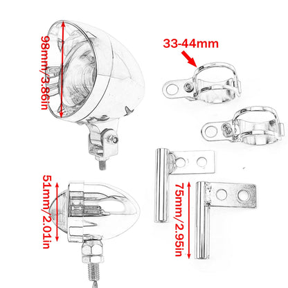 Motorcycle Driving Passing Fog Spot Light Turn Signal Lamp For Cruisers Choppers Cafe Racers Custom Honda Suzuki LED Fog Light