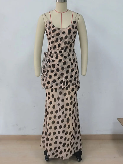 Sexy Leopard Print Women's Summer Dress Y2k Sleeveless Waist Cinching Strap Dresses With Scarf New Casual Beach Party Robe 2026