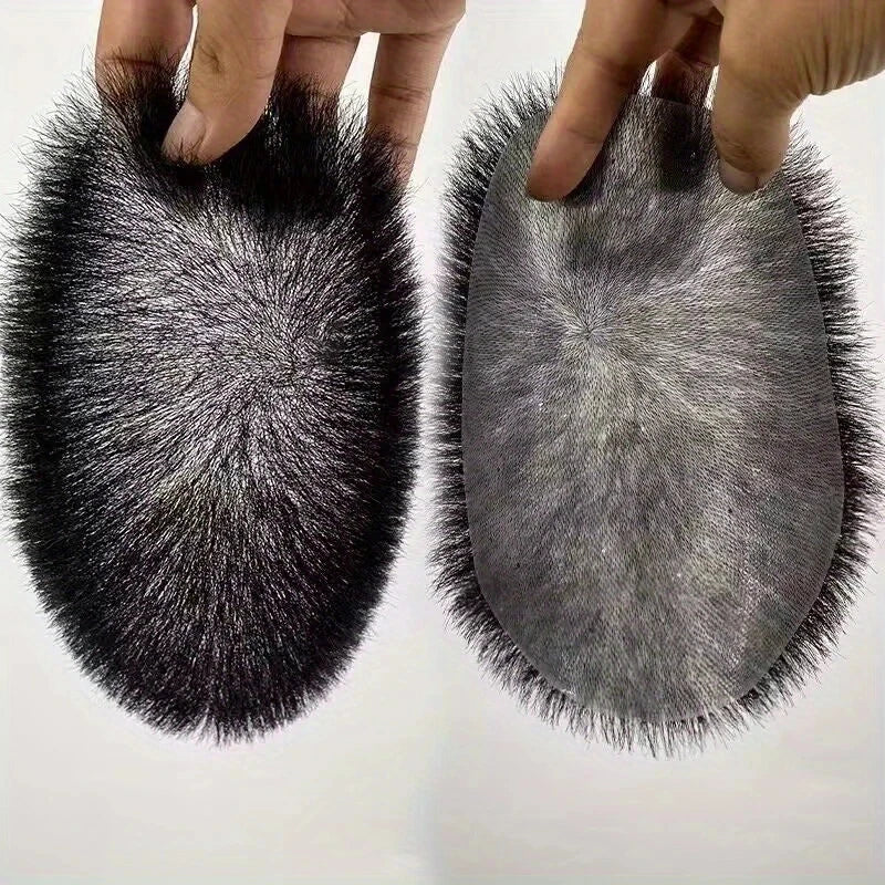 Short Buzz Cut Hair Piece for Man 100% Human Hair Hair Toupee Breathable and Invisible PU Base Biomimetic Scalp Hair Replacement
