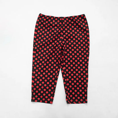 FAGADOER Sexy Woman 3 Piece Set Outfit Polka Dot Print Patchwork Short Sleeve Crop Top and Pants Matching Female Streetwear New