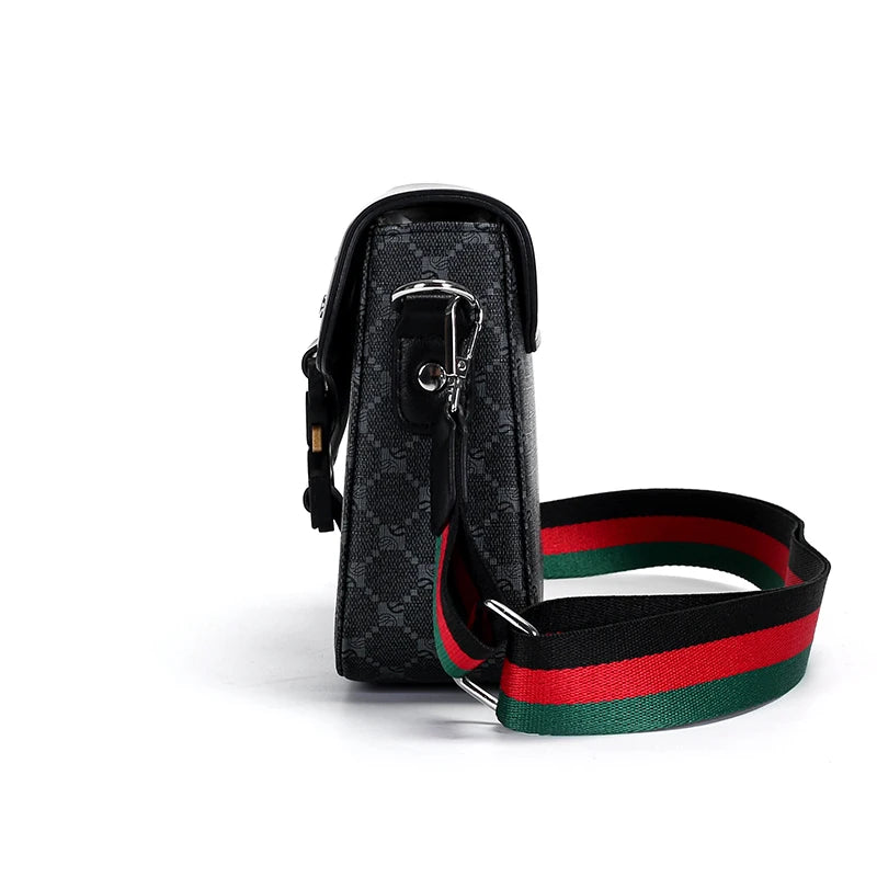 Fashionable Jacquard Pattern Men's Crossbody Bag High-End Casual Shoulder Bag for Commuting Business Waterproof Daily Sling Bag