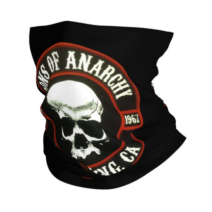 Custom 1 Percenter Essential Sons Bandana Neck Gaiter for Ski Camping Men Women Wrap Scarf TV Show Anarchy Headband Warmer