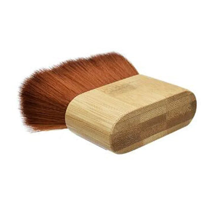 Barber Salon Hairdresser Hair Cutting Neck Duster Soft Brush with Wooden Handle，Special for real hair wigs