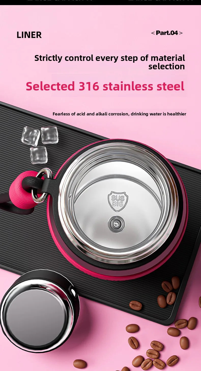 Dopamine all steel insulated cup 316 stainless steel high aesthetic water cup intelligent temperature display cup
