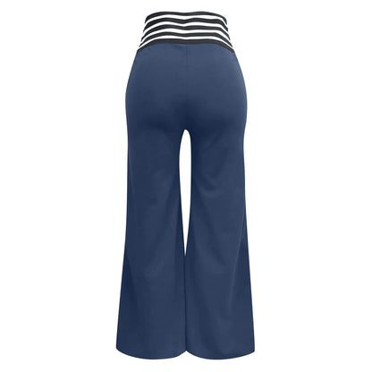 Women Wide Leg Flared Pants New Y2k Casual Crisscross Sheer Mesh Patch High Waist Trousers Elegant Streetwear Work Pants