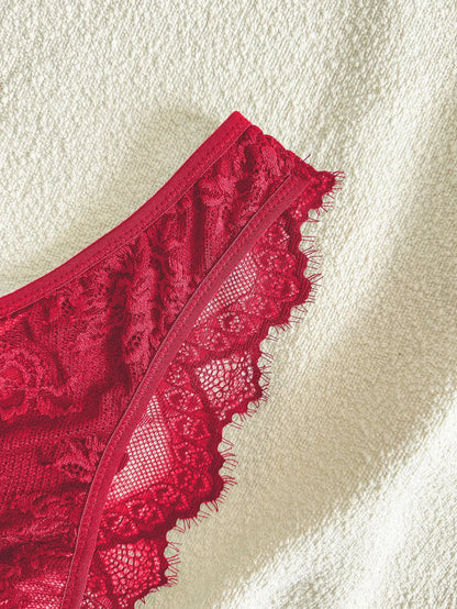 Women's Lingerie & Underwear， Eyelash Sxy Fancy Lace Strapping Underwire Bra &  Brazilian Panties ， Sexy Style