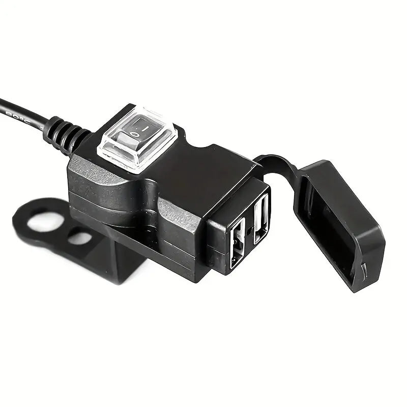 1pcs Motocycle Dual USB Charger Adapter Rearview Mirror Waterproof Power Supply Socket For iPhone Samsung Huawei