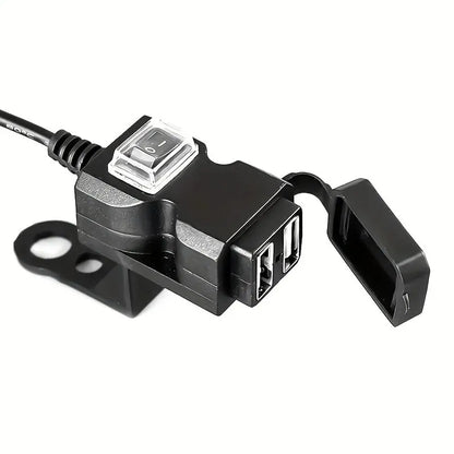 1pcs Motocycle Dual USB Charger Adapter Rearview Mirror Waterproof Power Supply Socket For iPhone Samsung Huawei