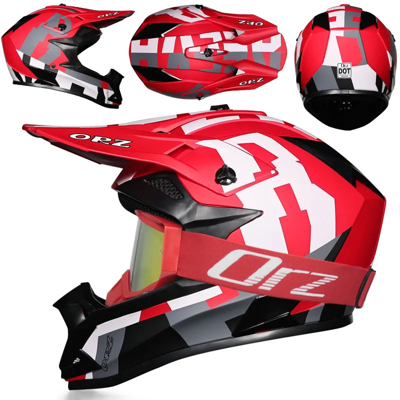 DOT Approved Off Road Helmet with Goggles Motocross Helmet Dirt Bike ATV Motorcycle Helmet Moped Dirtbike Racing Dirtbike Helmet