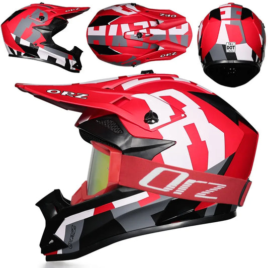 DOT Approved Off Road Helmet with Goggles Motocross Helmet Dirt Bike ATV Motorcycle Helmet Moped Dirtbike Racing Dirtbike Helmet