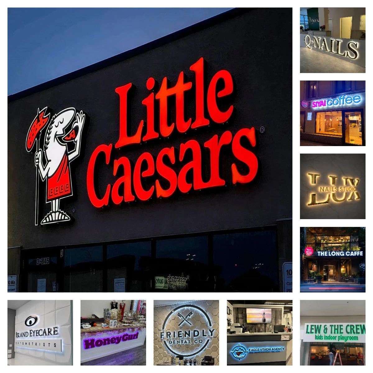 Custom Led Illuminated Backlit Sign Business Logo Signage Commercial Building Frontlit Sign Storefront Outdoor Metal Letter Sign