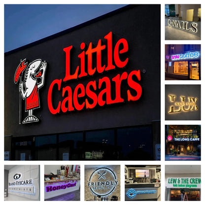 Custom Led Illuminated Backlit Sign Business Logo Signage Commercial Building Frontlit Sign Storefront Outdoor Metal Letter Sign