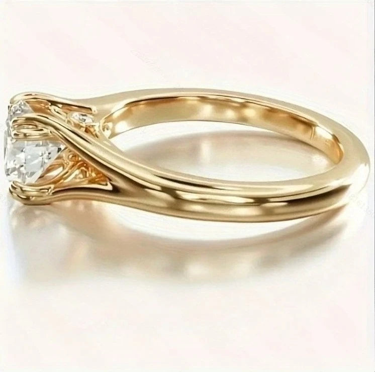 New Fashion Sparkling Inlaid Zirconia Ring for Women Exquisite Luxury Wedding Party Jewelry Accessories Gifts