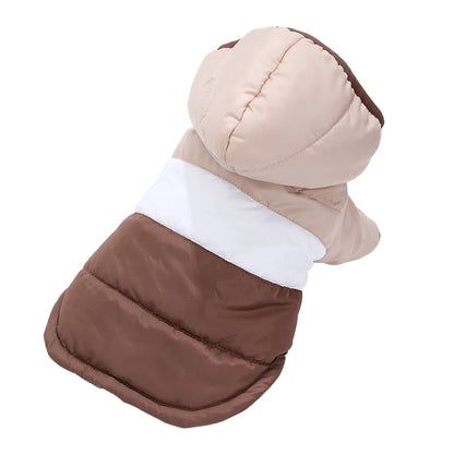 Autumn Dog Clothes Winter Pet Dog Coat With Hooded For Small Medium Dogs Cats Windproof Puppy Solid Overalls Yorkshire Bulldog