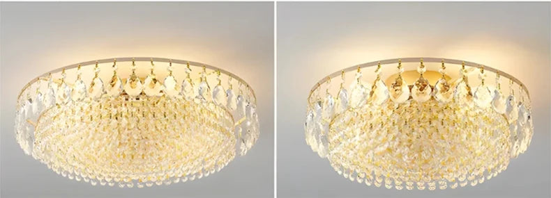 Big Luxury Crystal LED Ceiling Chandeliers for Living Room New Gold Hanging Lamps for Ceiling Modern Home Decor Lustre Lighting