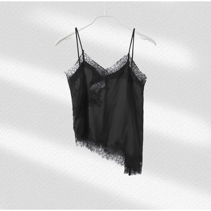 Sexy Floral Lace Satin Patchwork Camisole Vest For Women Summer Y2K Sleeveless Backless Tank Holiday Evening Party Lady Chic Top