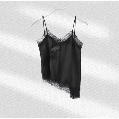 Sexy Floral Lace Satin Patchwork Camisole Vest For Women Summer Y2K Sleeveless Backless Tank Holiday Evening Party Lady Chic Top