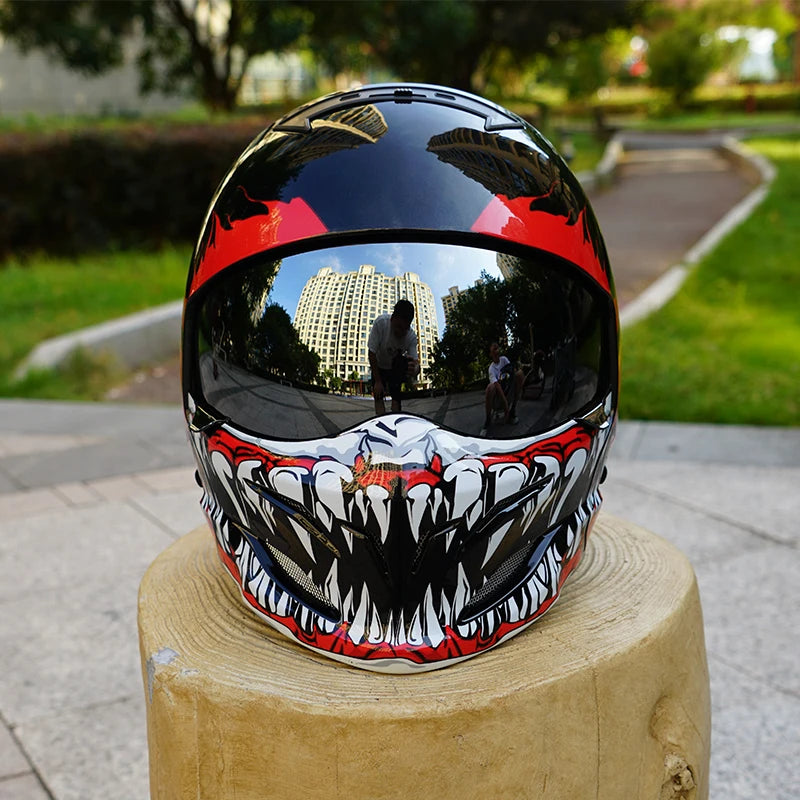Scorpion Retro Motorcycle Helmet Removable Front Module Transparent Lens M L XL XXL Sizes Available for Motorbike Safety Gear