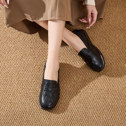 AIYUQI Women Genuine Leather Loafers Flat Slip‑on Comfort Mother Shoes Casual Ladies Moccasins Daily Walking Shoes Women