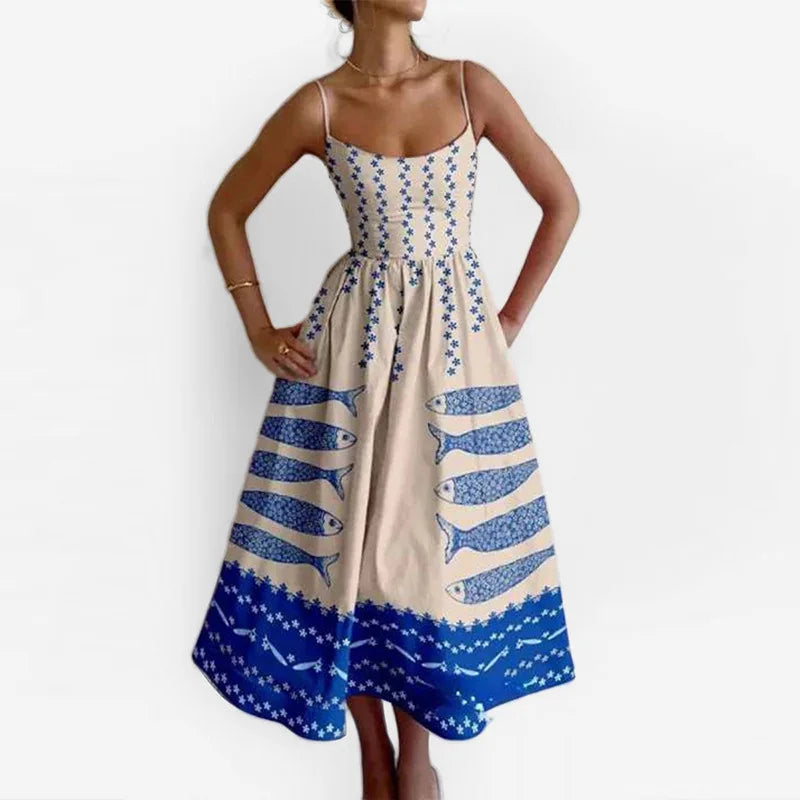 Elegant Women's Long Dresses 2025 Summer Print Vacation Suspender Sexy Dress Vestidos Mujer Verano  Платье Летнее Ropa Y2k Mujer