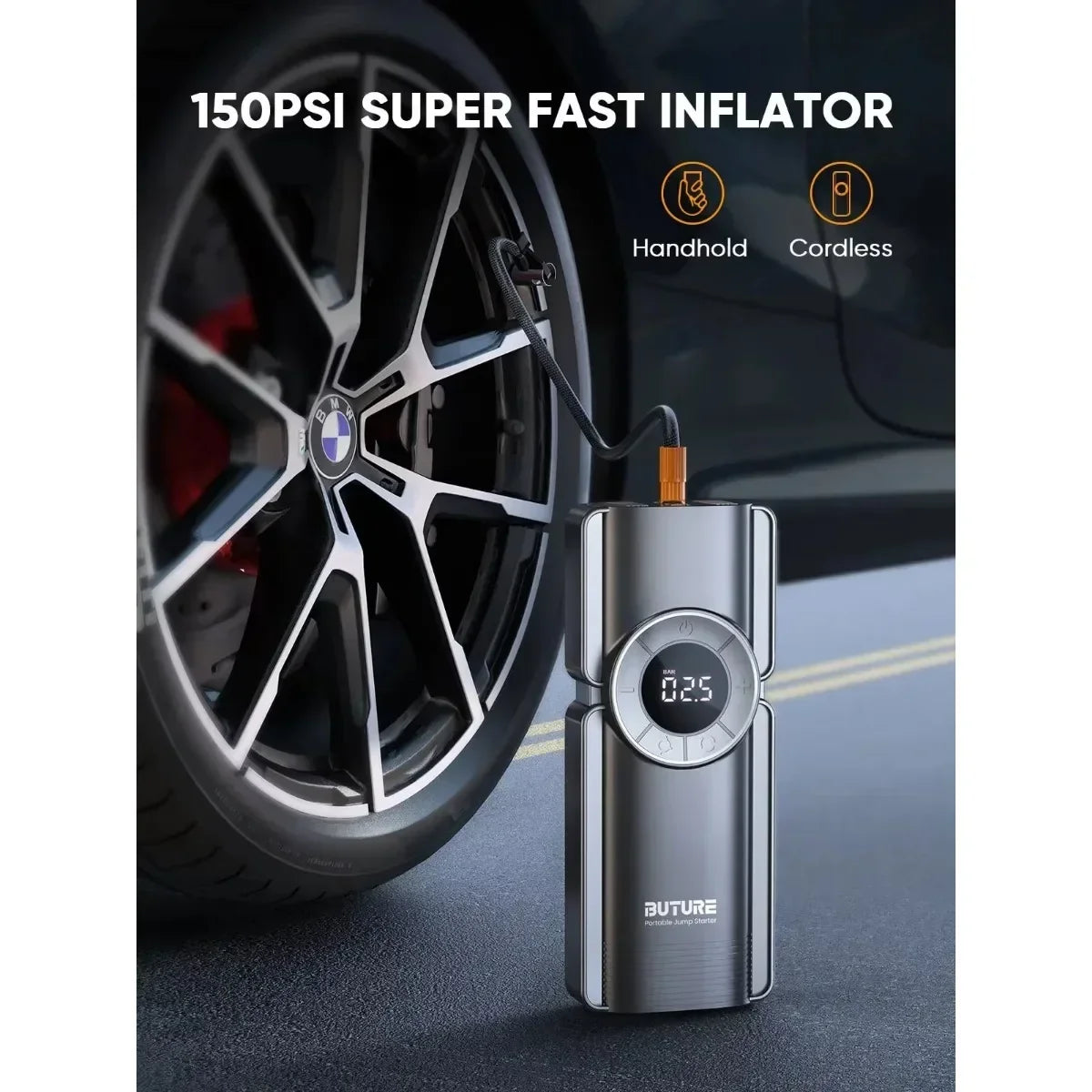 Car 3500A Portable 12V Jump Starter Power Bank 12V Auto Battery Charger Booster Starting Device with Air Compressor 4 in 1