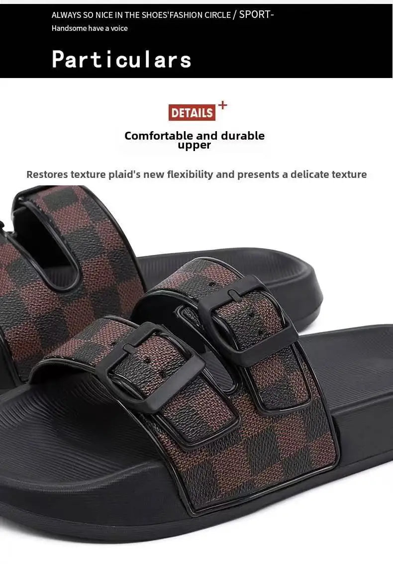 A Pair of Simple and Wear-Resistant Summer Slippers, Fashionable, Versatile and Comfortable Beach Shoes, Outdoor Sports Shoes for Men