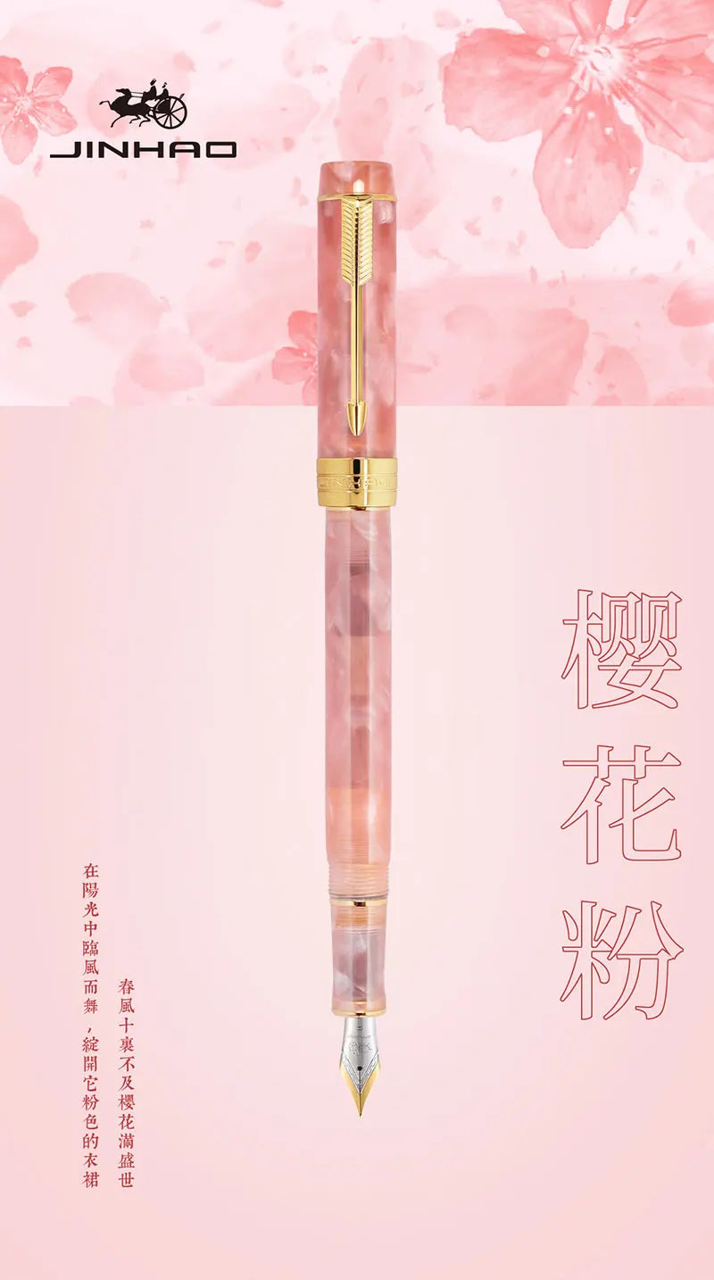 Jinhao 100 Fountain Pen Commemorative Resin Good Pen Nib 18 KGP Gold Sandwiched Thin Tod Small Business Office Gift Pen