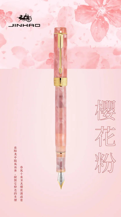 Jinhao 100 Fountain Pen Commemorative Resin Good Pen Nib 18 KGP Gold Sandwiched Thin Tod Small Business Office Gift Pen