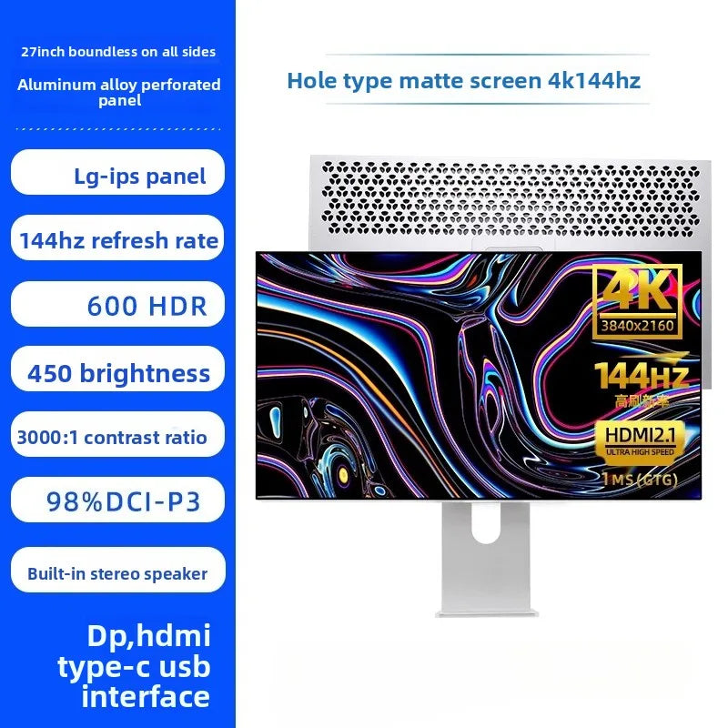 6K/4K monitor 32 ,27inch bezel MAC high definition external gaming computer LG mirror screen design photography vertical screen