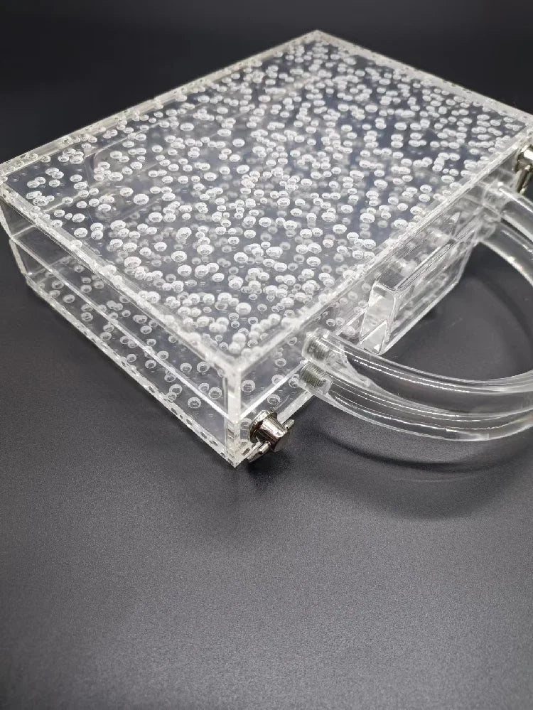 Acrylic Bubble Transparent Bag New Trendy Evening Clutch Handbag Designer Luxury Brand Bags Square Women's Shoulder Tote Wallet