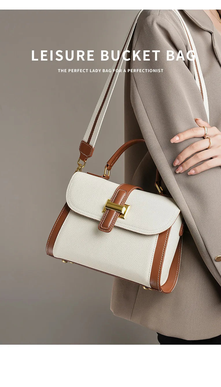 Luxury handbags female crossbody bags small square shoulder bag mom women bags new fashion 2025 genuine cowhide leather satchel