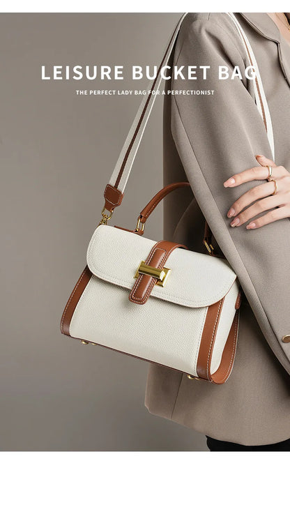 Luxury handbags female crossbody bags small square shoulder bag mom women bags new fashion 2025 genuine cowhide leather satchel