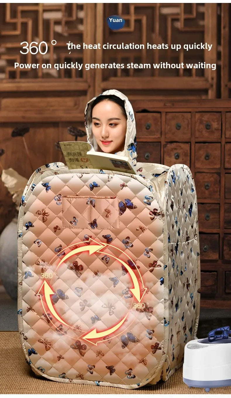 Sweat Steaming Box Household Single Steam Sauna Bath Box Sweating Whole Body Fumigation Machine Foldable Box US JP