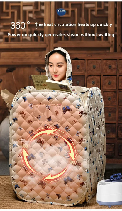 Sweat Steaming Box Household Single Steam Sauna Bath Box Sweating Whole Body Fumigation Machine Foldable Box US JP