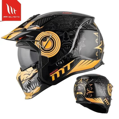 MT Street Fighter Motorcycle Helmet Detachable Combination Electroplated Gold Helmet ECE DOT Certification Full Face Casco Moto