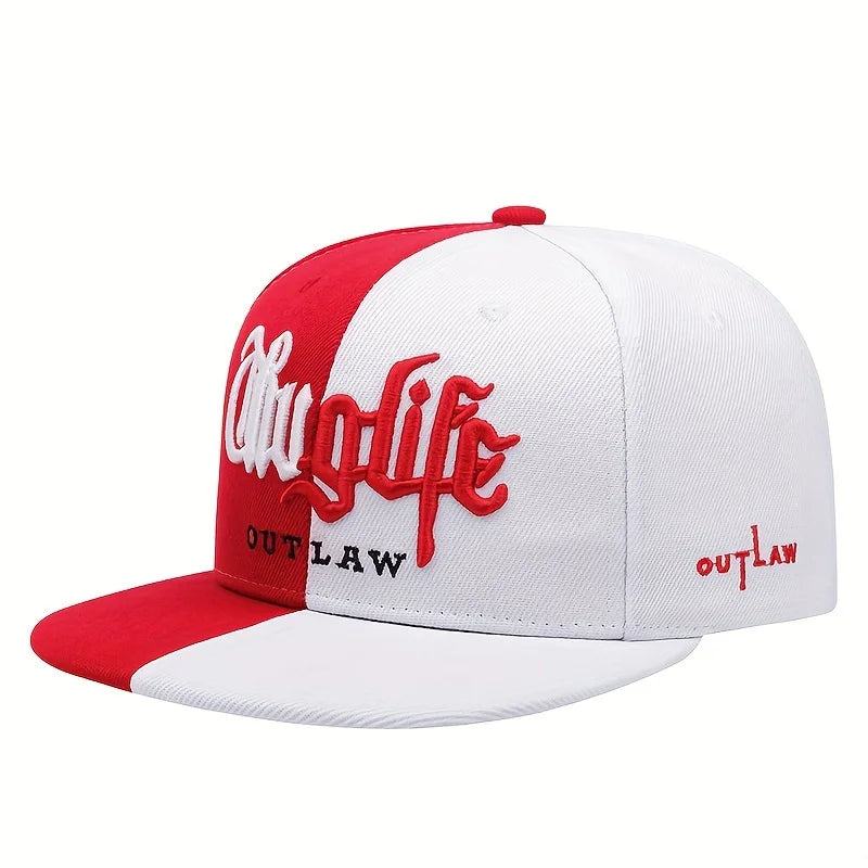 1pc Thug Life Embroidered Fashion Snapback Cap, Outdoor Sports Baseball Cap For Men And Women