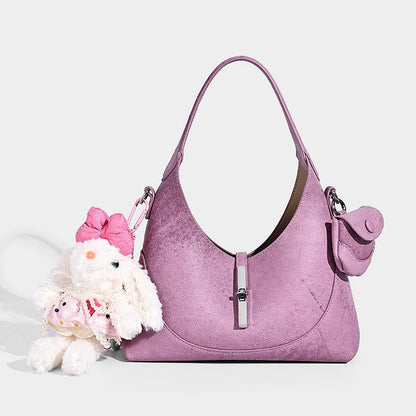 2026 New Pures Color Handbag with Long Shoulder Strap Messenger Bag Women's Designer Handbag Underarm Small Tote Bag