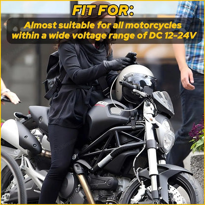 NEW PD QC3.0 Motorcycle USB Fast Charger 60W Handlebar Dual USB Socket with LED Voltmeter Waterproof 12-24V Power Supply Adapter