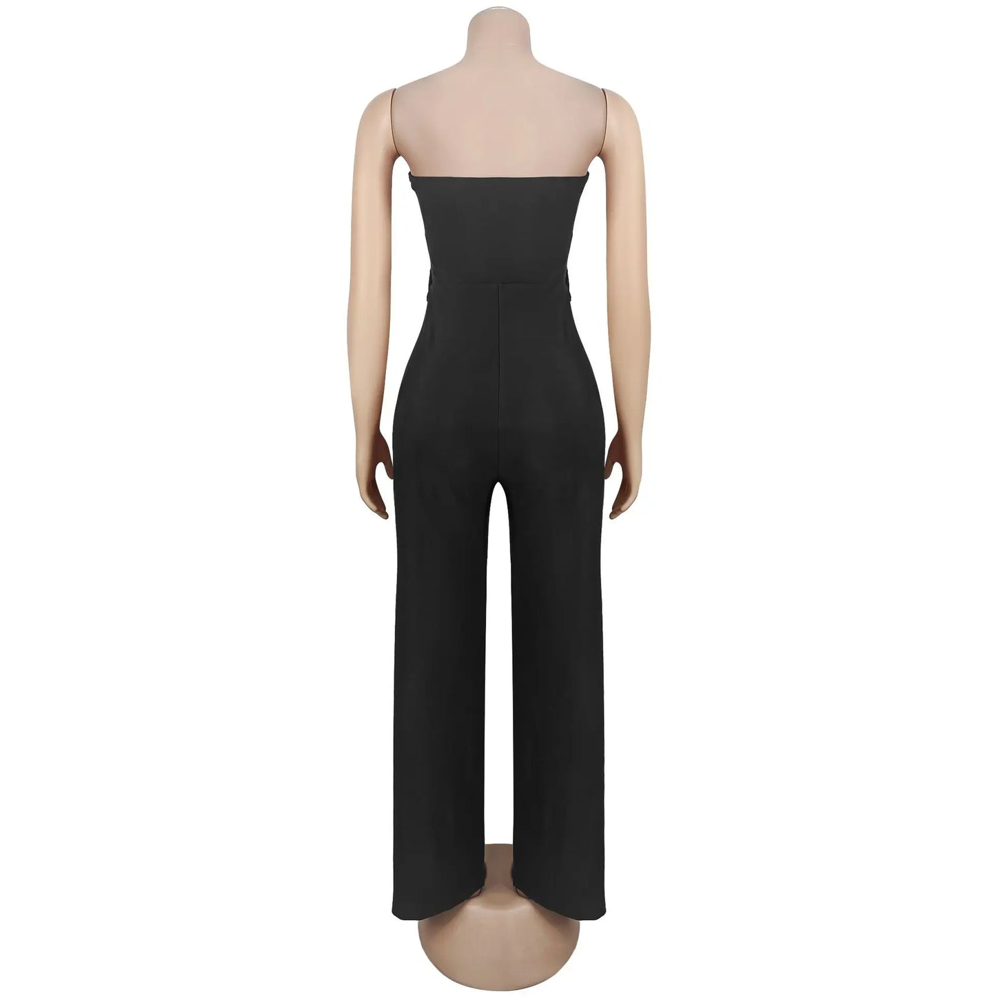 FAGADOER Sexy Hollow Out Bodycon Jumpsuit for Women Solid Color Sleeveless Backless Rompers Female Streetwear Overalls 2025 New