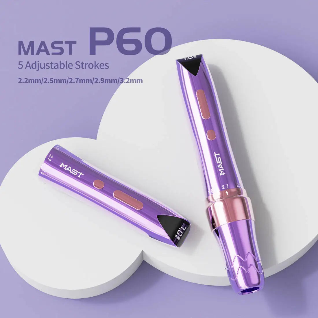 Mast P60 Wireless Tattoo Machine PMU Pen 5 Strokes Length 2.2mm - 3.2mm Permanent Makeup for Pro Artists Eyebrows Eyeliner Lip