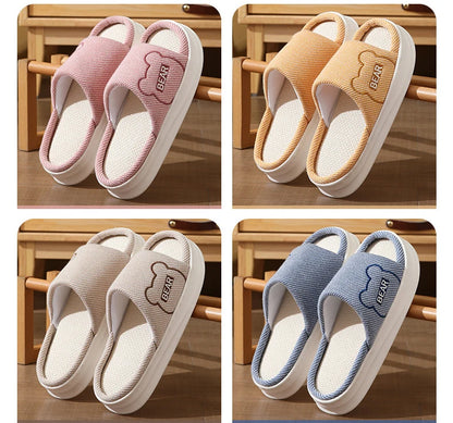 Platform Women's Slippers Flats Indoor Spring Summer Luxury Designer Shoes Girls Casual Soft Sole Cartoon Home Slides Elegant