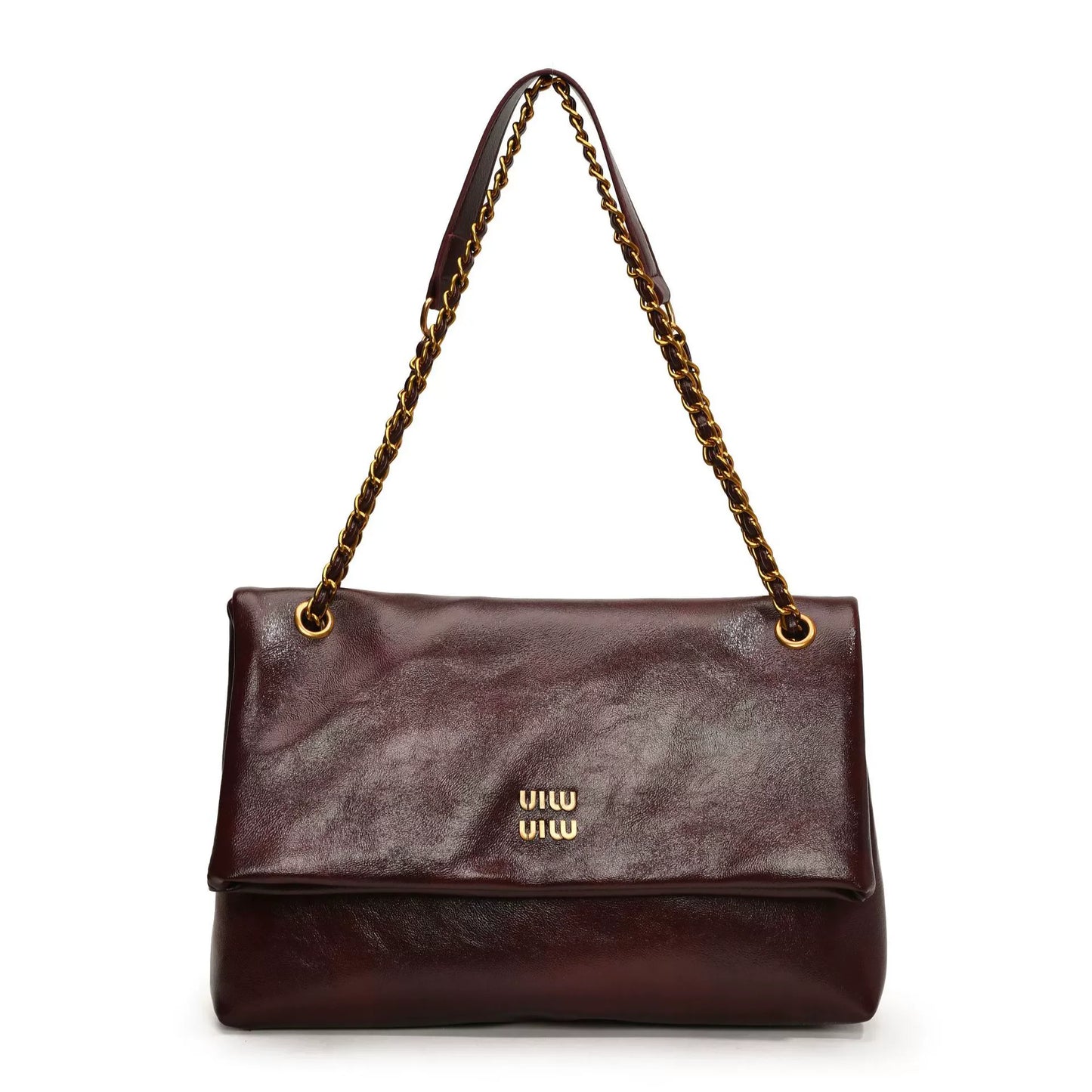 2025 Women‘s Bag Retro PU Leather Underarm Bag autumn and winter Large capacity Commuting Folded Chain Shoulder Bucket Tote Bag
