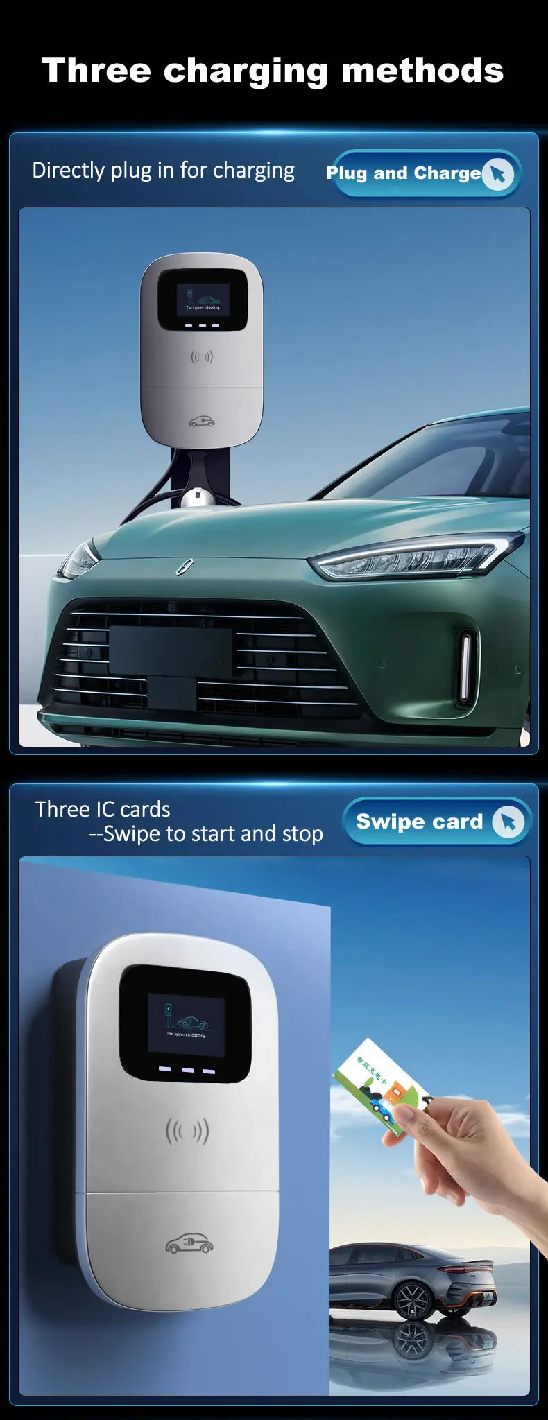 JIGU Type2 Electric Vehicle Charging Station 3 Phase 380V Type 2 EV Charger Charger APP WIFI 22KW Wallbox 5 meters Electric Car