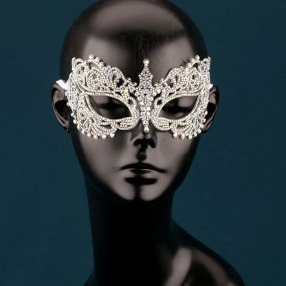 Wedding Dance Mask Headdress Bride Party Rhinestone Tassel Wedding Card Personality Mask Stage Accessories
